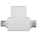 Adapter T USB 3.0 / MicroUSB i USB-C Goobay