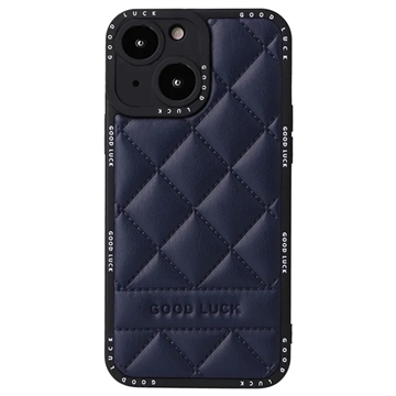 Hybrydowe Etui Good Luck Rhombic Grid na iPhone 14 Plus - Błękit