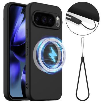 Google Pixel 10 Pro Etui z Płynnego Silikonu - kompatybilne z MagSafe - Czarne