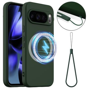 Google Pixel 10 Pro XL Etui z Płynnego Silikonu - kompatybilne z MagSafe - Ciemna Zieleń