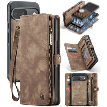 Google Pixel 9/9 Pro Wielofunkcyjny Pokrowiec-Portfel Caseme 008 2-w-1 - Brąz