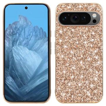 Google Pixel 9/9 Pro Hybrydowe Etui z Serii Glitter - Złoto