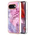 Google Pixel 9a - Galwanizowane Etui IMD z TPU z Deseniem Marmuru