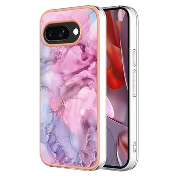 Google Pixel 9a - Galwanizowane Etui IMD z TPU z Deseniem Marmuru