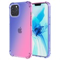 iPhone 14 Pro Max Wstrząsoodporne Etui Gradient z TPU - Błękit / Różowy