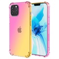 iPhone 14 Pro Max Wstrząsoodporne Etui Gradient z TPU - Różowy / Złoto