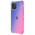 iPhone 14 Pro Wstrząsoodporne Etui Gradient z TPU - Błękit / Różowy