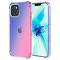 iPhone 14 Wstrząsoodporne Etui Gradient z TPU - Błękit / Różowy
