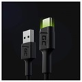 Green Cell Ray Fast USB-C Cable with LED Light - 1.2m