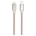GreyLime 18W Pleciony Kabel USB-C / Lightning - Certyfikat MFi - 1m - Beżowy