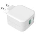 Ładowarka ścienna GreyLime 38W PD & QC - USB-C, USB-A - biała