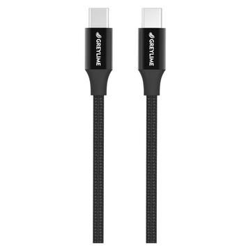 GreyLime 60W Kabel USB-C / USB-C w oplocie - 2m - Czarny