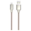 Kabel USB-A / Lightning w oplocie GreyLime - certyfikat MFi - 2 m - beżowy