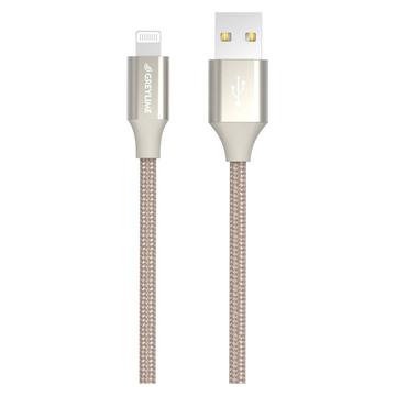 Kabel USB-A / Lightning w oplocie GreyLime - certyfikat MFi - 2 m - beżowy