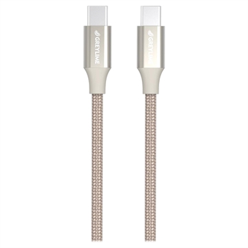 Kabel USB-C / USB-C w Oplocie GreyLime - 2m - Beżowy