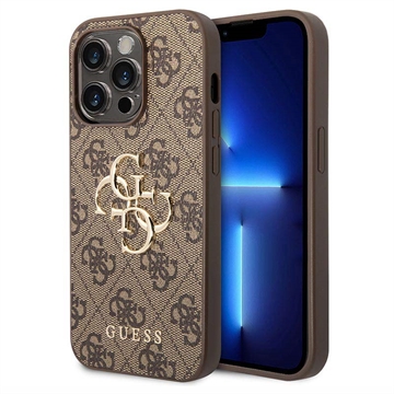 Hybrydowe Etui Guess 4G Big Metal Logo do iPhone 15 Pro - Brąz