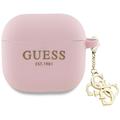 AirPods 4 Guess 4G Charm Silikonowe Etui - Róż