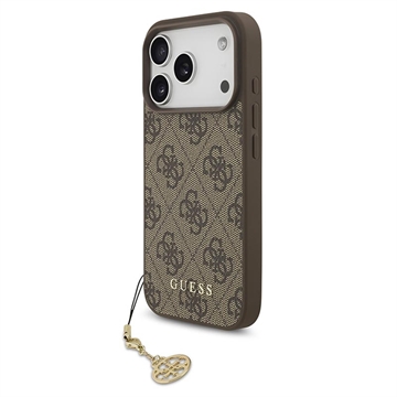 Etui hybrydow iPhone 17 Pro Guess 4G Charm - kompatybilny z MagSafe - brązowy