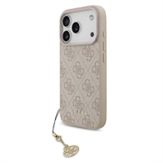 Etui hybrydow iPhone 17 Pro Guess 4G Charm - kompatybilny z MagSafe - różowy