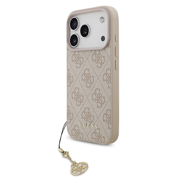 Etui hybrydow iPhone 17 Pro Guess 4G Charm - kompatybilny z MagSafe - różowy