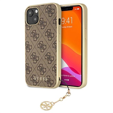 Hybrydowe Etui Guess 4G Charms Collection do iPhone 13 - Brąz
