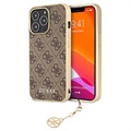 Hybrydowe Etui Guess 4G Charms Collection do iPhone 13 Pro - Brąz
