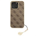 Hybrydowe Etui Guess 4G Charms Collection do iPhone 13 Pro Max - Brąz