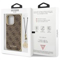 Hybrydowe Etui Guess 4G Charms Collection do iPhone 13 Pro Max - Brąz