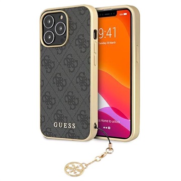 Hybrydowe Etui Guess 4G Charms Collection do iPhone 13 Pro Max - Szary