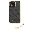 Hybrydowe Etui Guess 4G Charms Collection do iPhone 13 Pro Max - Szary