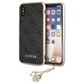 Hybrydowe Etui Guess 4G Charms Collection do iPhone X/XS - Szary
