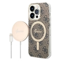 iPhone 14 Pro Etui & Ładowarka Bezprzewodowa Guess 4G Edition Bundle Pack (Otwarte Opakowanie B)
