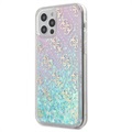 Hybrydowe Etui Guess 4G Liquid Glitter na iPhone 12/12 Pro - Różowo-Niebieskie