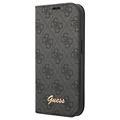 Etui z Klapką Guess 4G Metal Gold Logo do Samsung Galaxy S22 5G - Szary