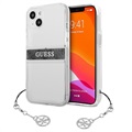 iPhone 13 Mini Etui Hybrydowe Guess 4G Strap Charm - Szary / Transparentny