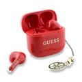 Bezprzewodowe True Wireless Guess Charm z błyszczącym efektem i klasycznym nadrukiem logo - czerwone