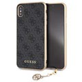 Etui Guess Charms Collection 4G do iPhone'a XS Max - Ciemnoszare