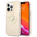iPhone 13 Pro Max Guess Glitter 4G Big Logo Hybrydowe Etui - Złoto