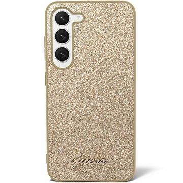 Samsung Galaxy S24+ Hybrydowe Etui Guess Glitter Flakes Metal Logo - Złoto
