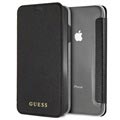 Designerskie Zamykane Etui Guess Iridescent do iPhone XS Max - Czarne