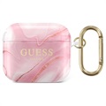 Etui z TPU Guess Marble Collection do AirPods 3 - Róż