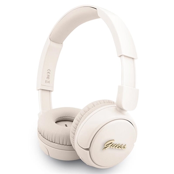 Guess Metal Logo Script Bluetooth 5.3 Słuchawki nauszne - Beżowy