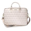Guess Pikowana torba na laptopa - 15" - Różowa