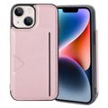 Hanman Mika iPhone 14 Etui z Portfelem - Różowe Złoto