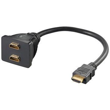 Adapter HDMI / 2x HDMI ze Złoconymi Stykami - 10 cm