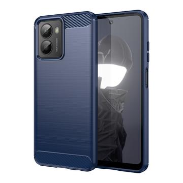 HMD Fusion Szczotkowane Etui z TPU - Włókno Węglowe - niebieski