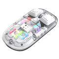 Dwutrybowa bezprzewodowa mysz Bluetooth HXSJ T200 z podświetleniem RGB