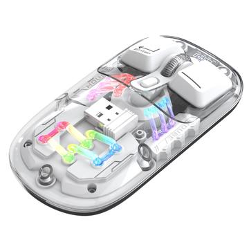 Dwutrybowa bezprzewodowa mysz Bluetooth HXSJ T200 z podświetleniem RGB