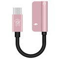 Adapter Audio Hat Prince HC-13 USB-C / 3.5mm & Type-C - Różowe Złoto