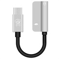 Adapter Audio Hat Prince HC-13 USB-C / 3.5mm & Type-C - Biały